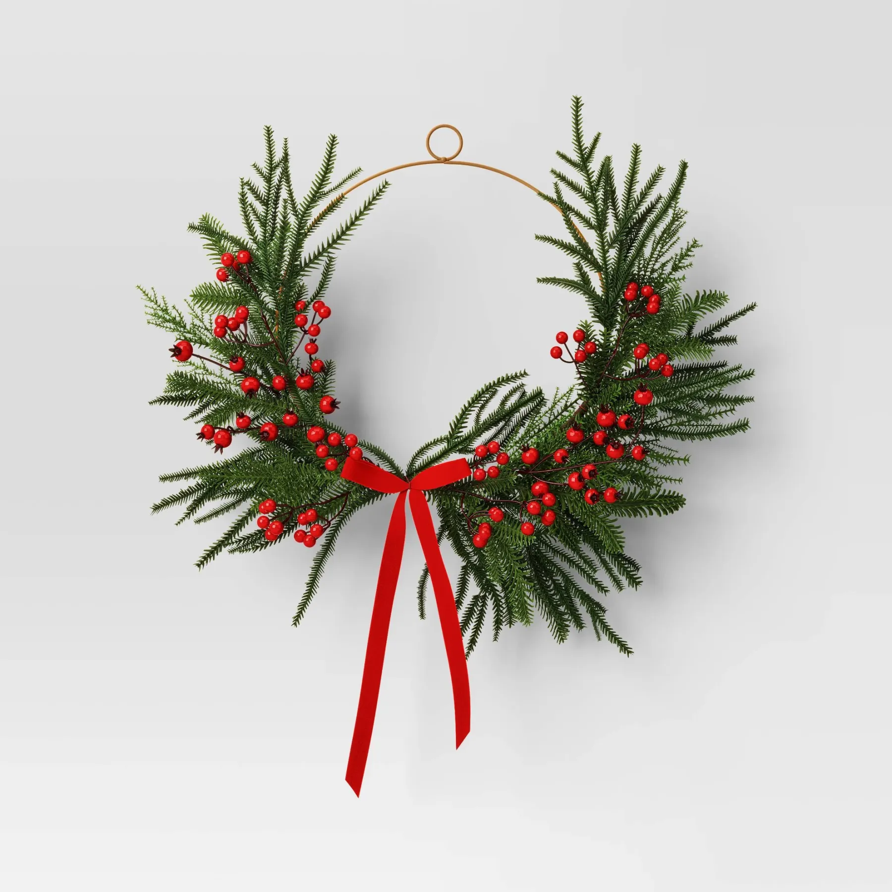 12in Asymmetrical Mixed Christmas Wreath