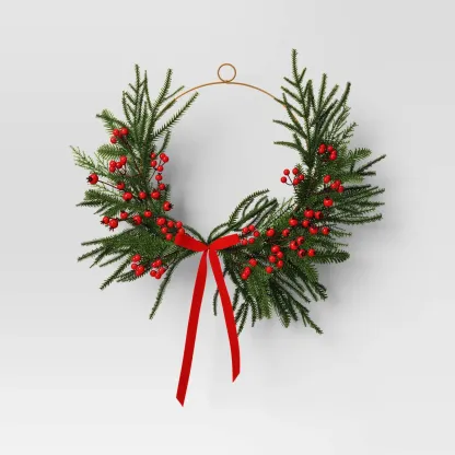 12in Asymmetrical Mixed Christmas Wreath