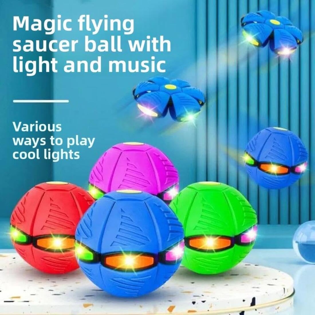 Childrens Bouncing Metaball Toy with LED Lights