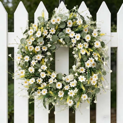 A White Daisy Decorative Wreath