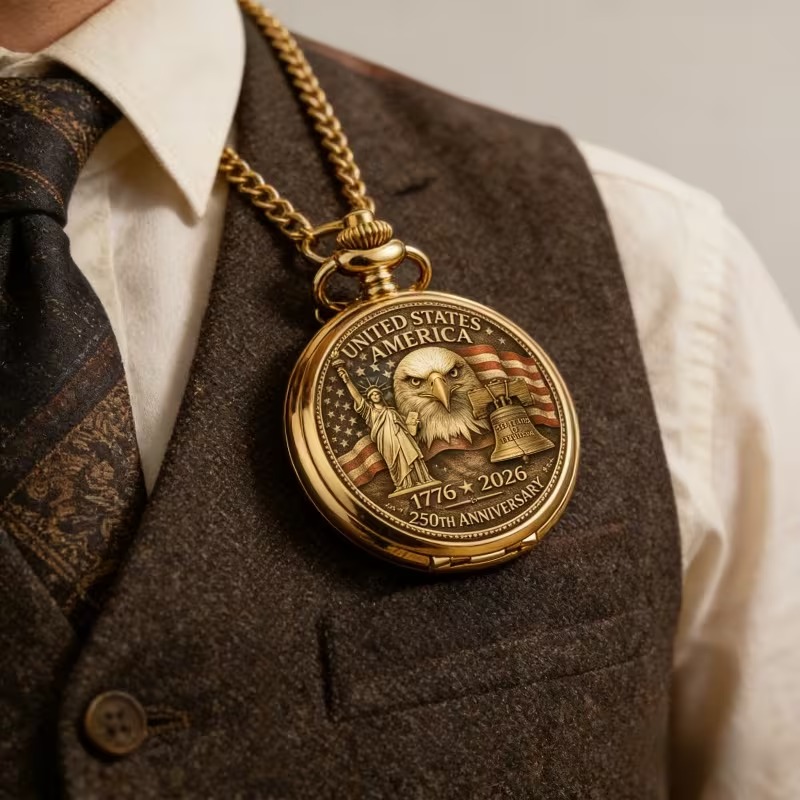 1776-2026 250Th Anniversary Commemorative Pocket Watch Retro