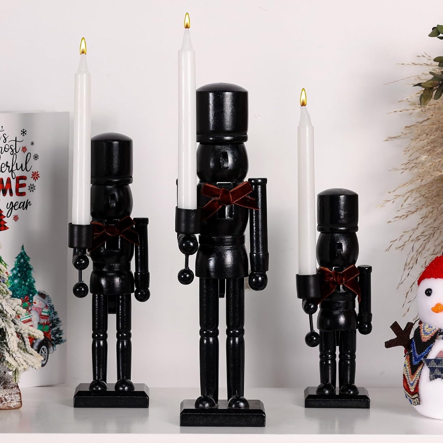 Nutcracker Christmas Decor Candle Holders
