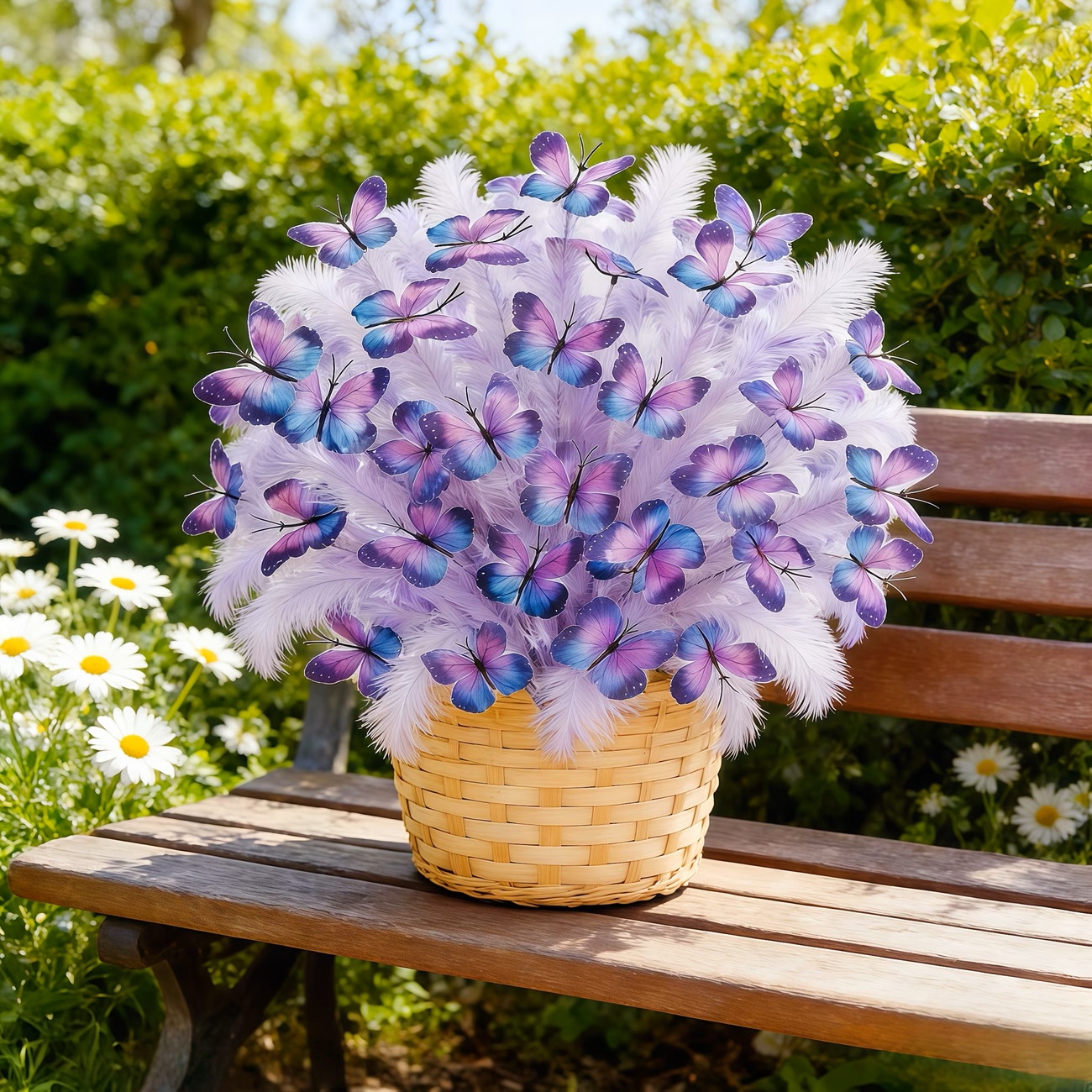 Beautiful Butterfly Reed Fur Artificial Flowers