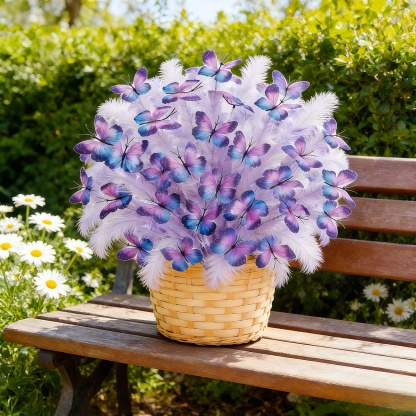 Beautiful Butterfly Reed Fur Artificial Flowers