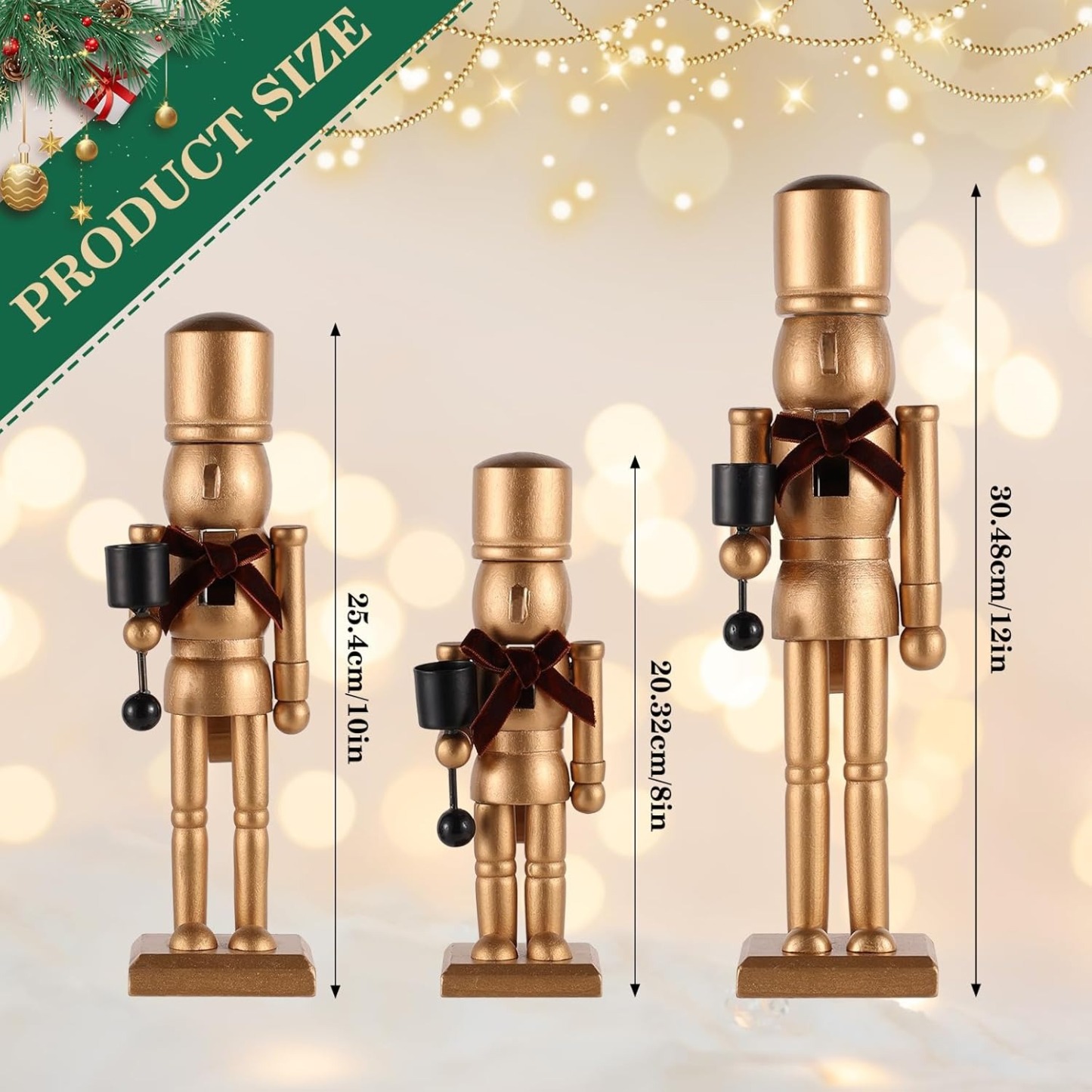Nutcracker Christmas Decor Candle Holders