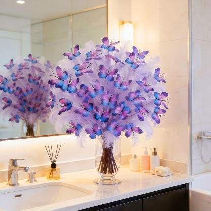 Beautiful Butterfly Reed Fur Artificial Flowers