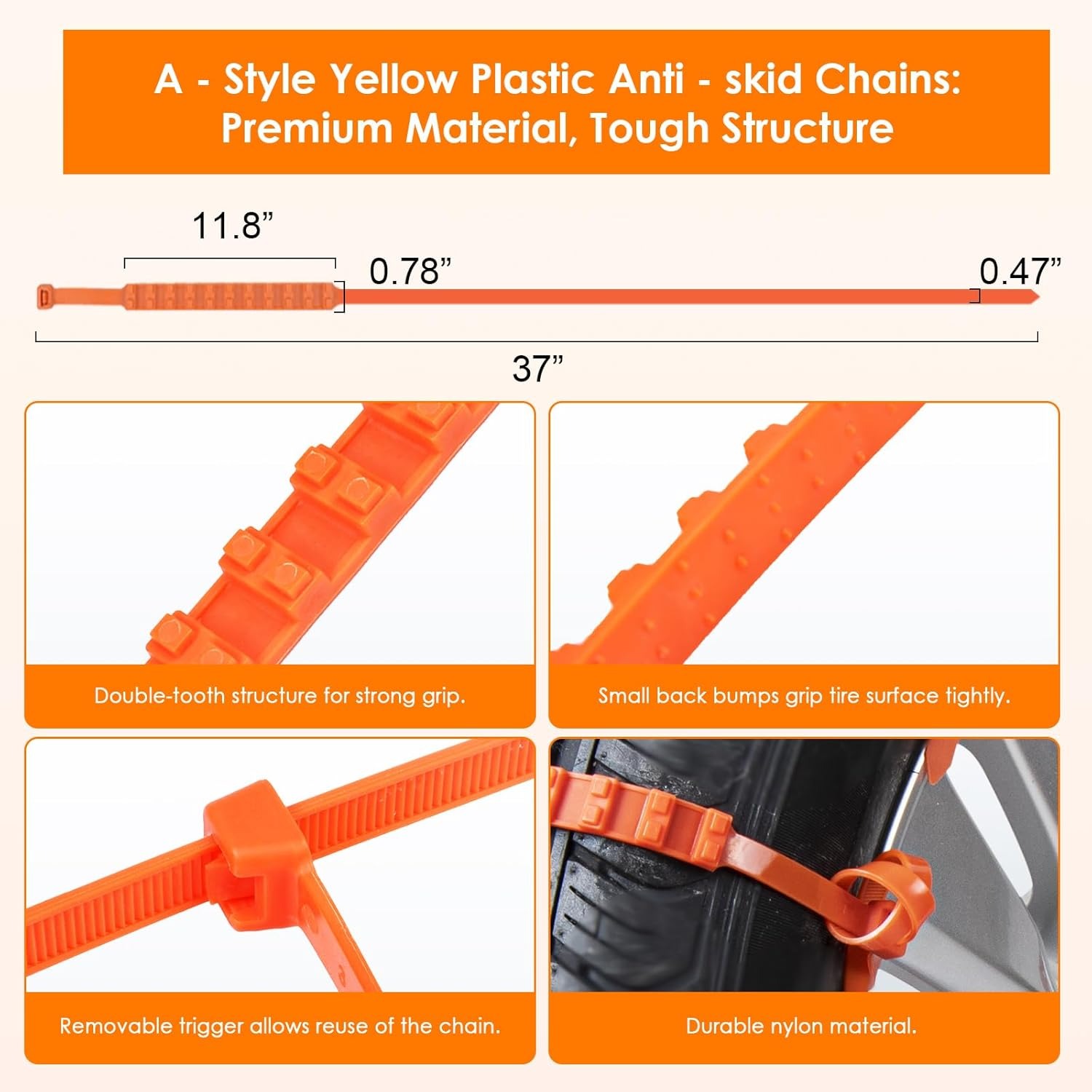 2025 Reusable Snow and Mud Emergency Recovery Universal wheel anti-skid strip