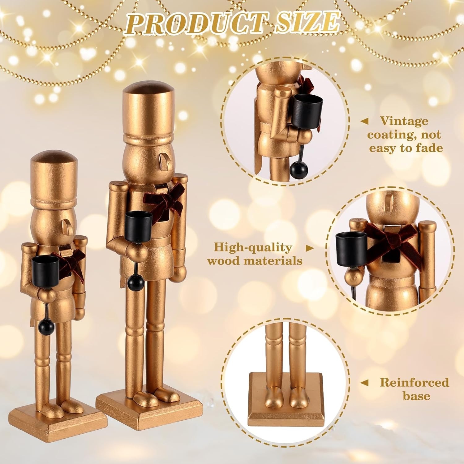 Nutcracker Christmas Decor Candle Holders