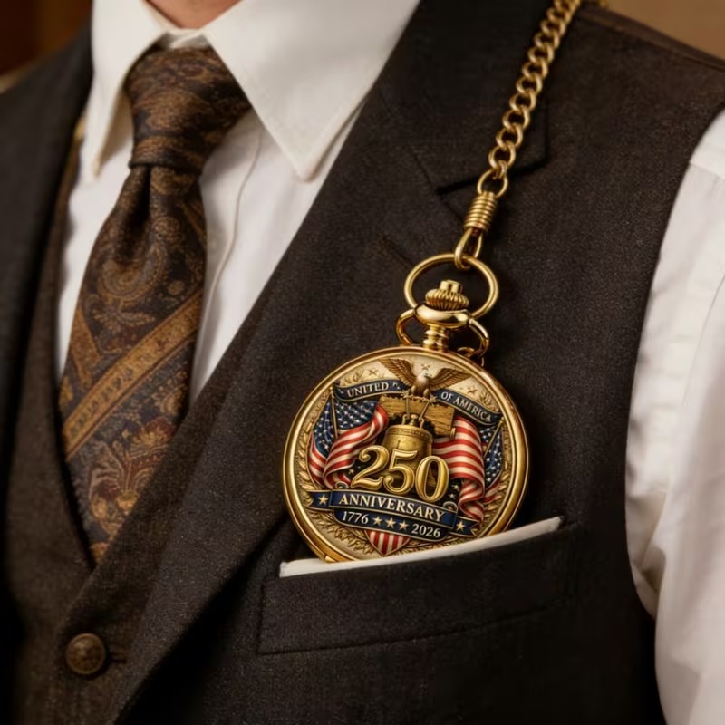1776-2026 250Th Anniversary Commemorative Pocket Watch Retro
