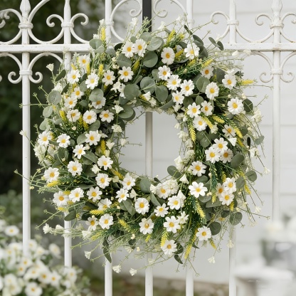 A White Daisy Decorative Wreath