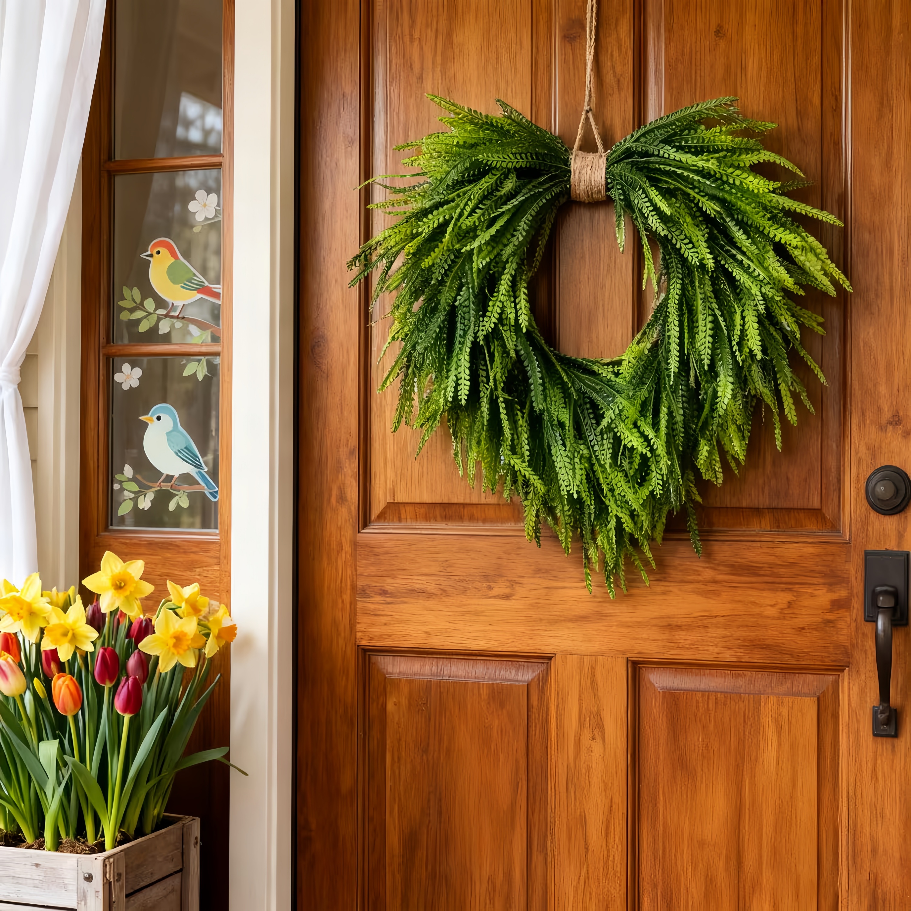 UV-Proof & Waterproof Fern Green Wreath