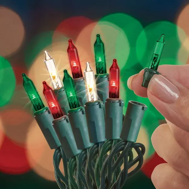 🎄Early Christmas Sale🎄Stay-lit Incandescent Look Indoor Outdoor Miniature String Light with Green Wire