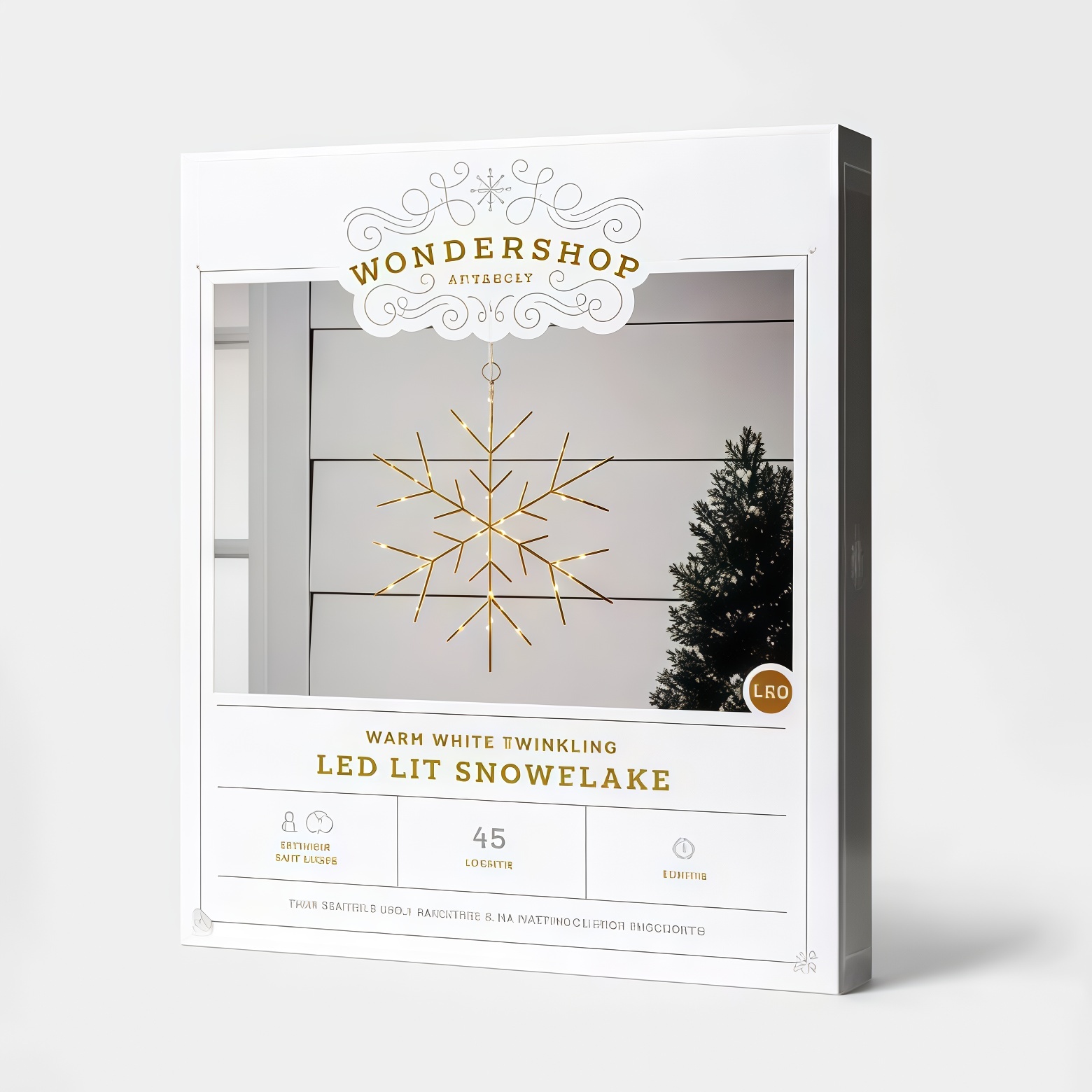 Christmas LED Gold Snowflake Novelty Sculpture with Warm White Twinkle Lights