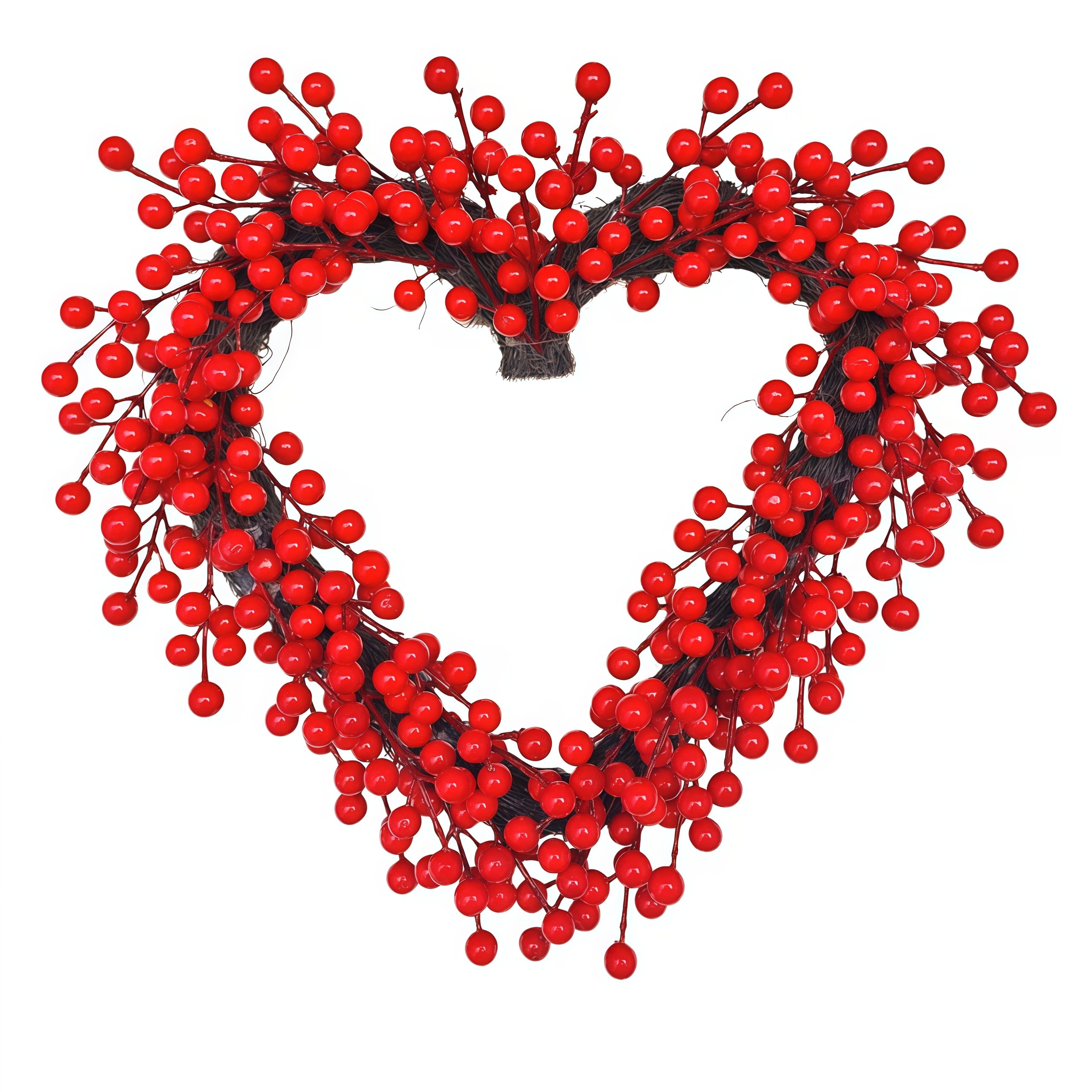 Red Berries Heart-Shaped Wreath