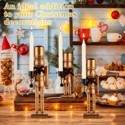 Nutcracker Christmas Decor Candle Holders