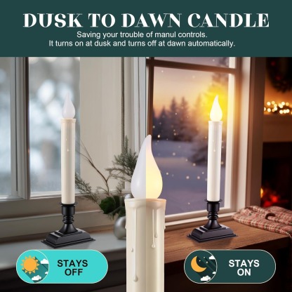 6 Pack LED Window Flicker Flame Candles - Dusk to Dawn Light Sensor
