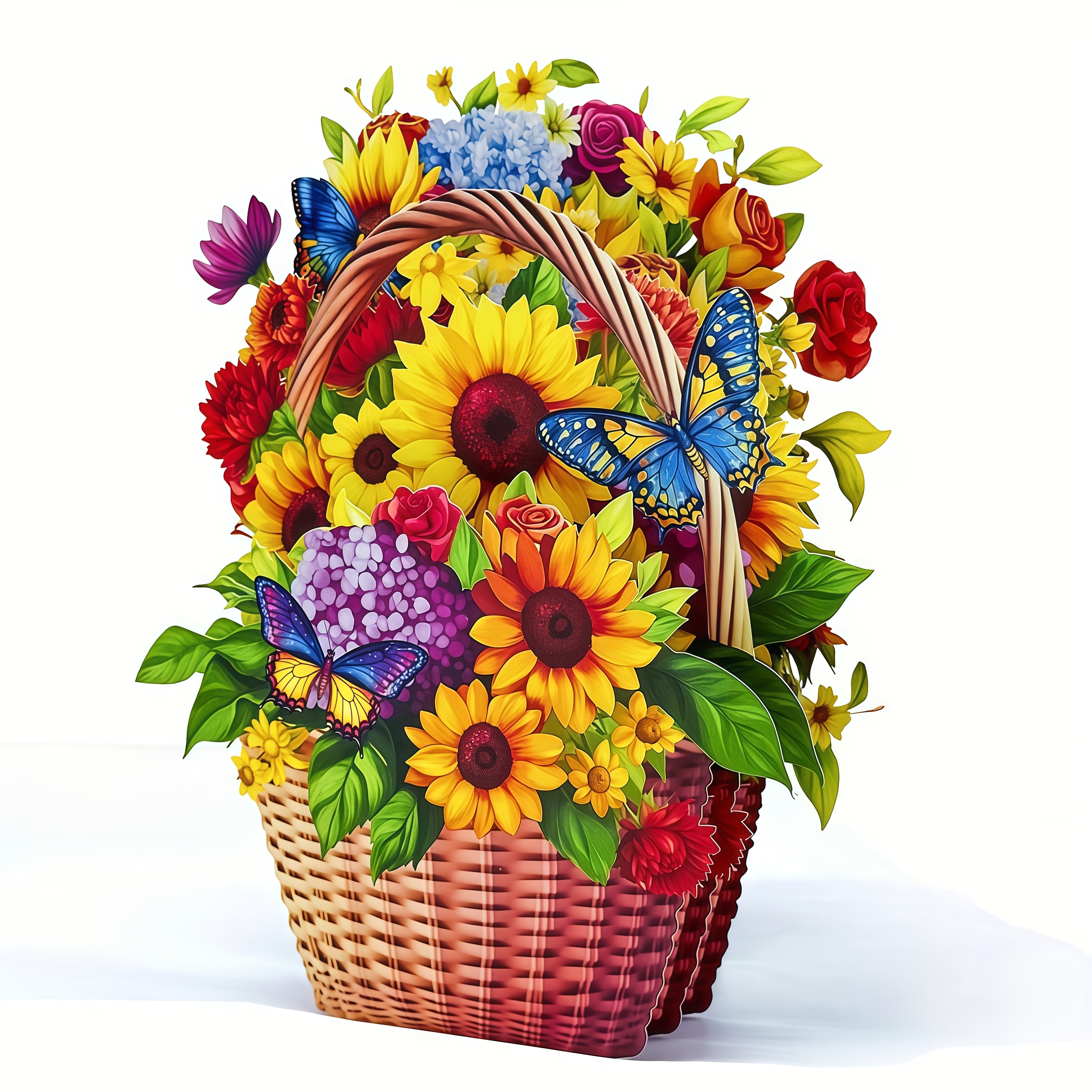 Pop-Up 3D Butterfly Flower Basket Card Exclusive Series