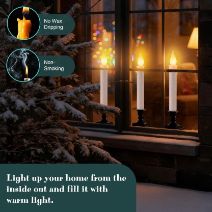 6 Pack LED Window Flicker Flame Candles - Dusk to Dawn Light Sensor