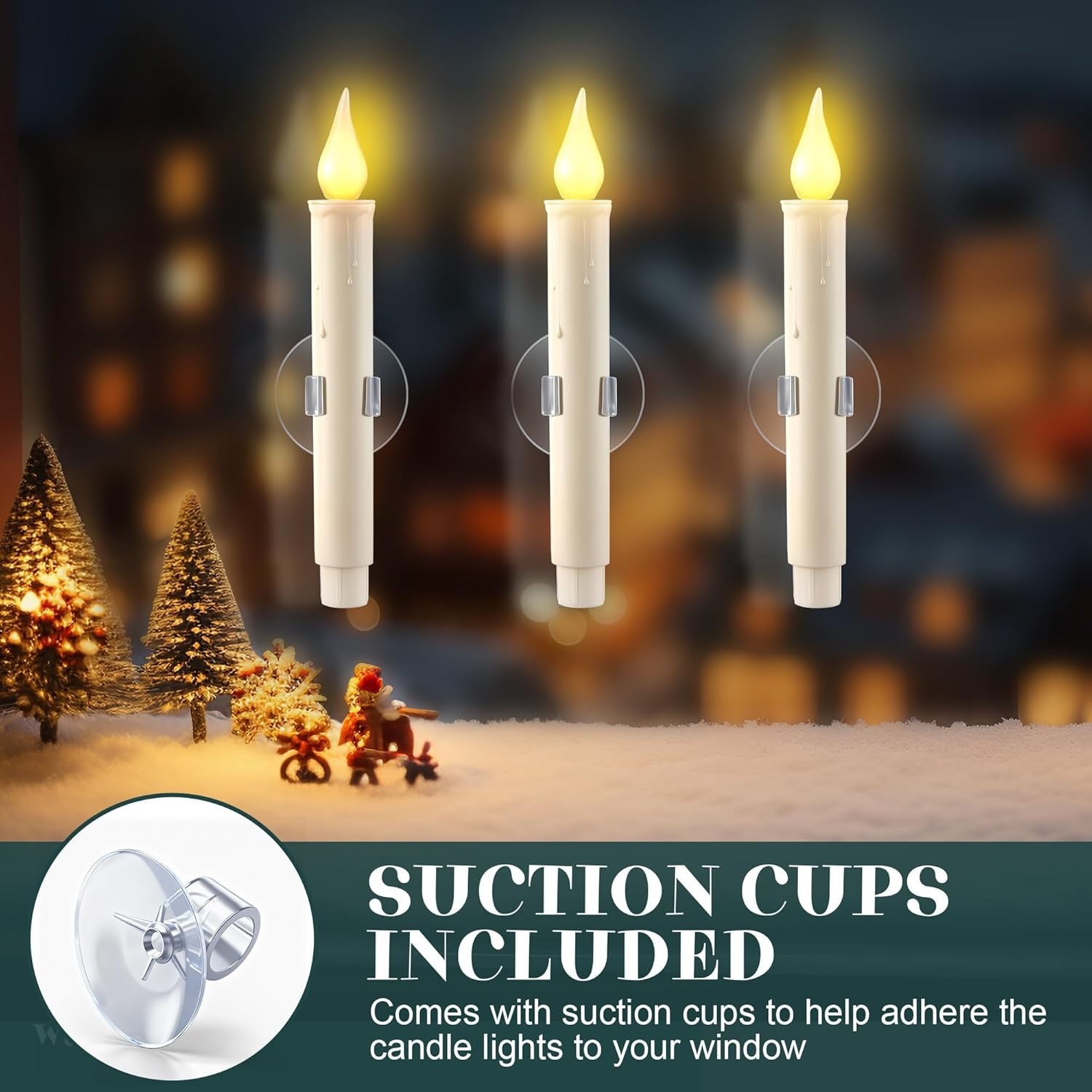 6 Pack LED Window Flicker Flame Candles - Dusk to Dawn Light Sensor