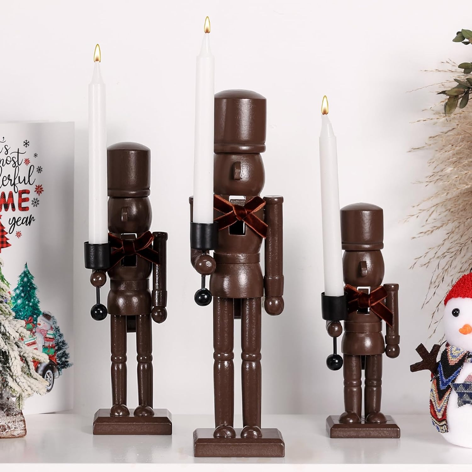 Nutcracker Christmas Decor Candle Holders