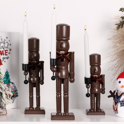 Nutcracker Christmas Decor Candle Holders