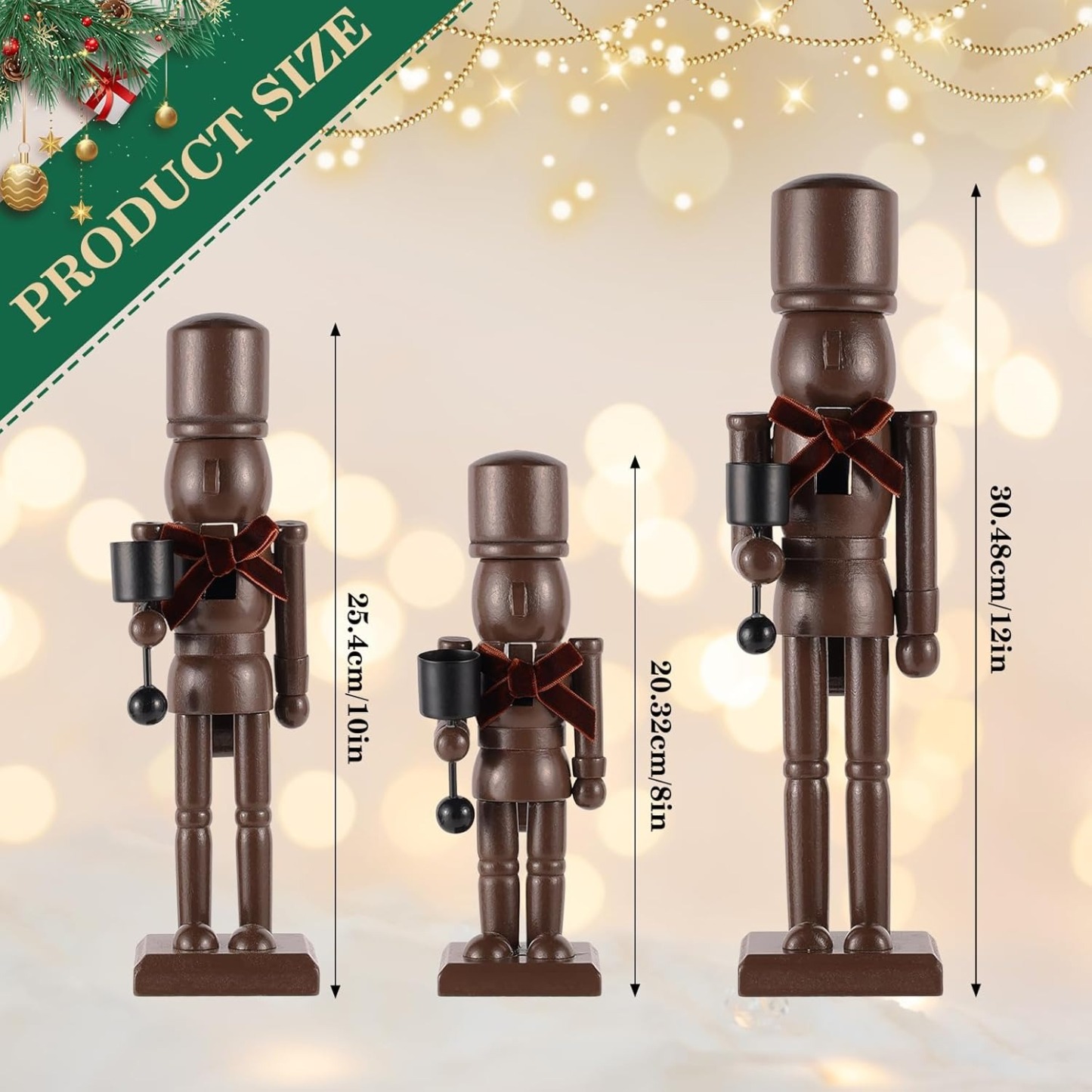 Nutcracker Christmas Decor Candle Holders
