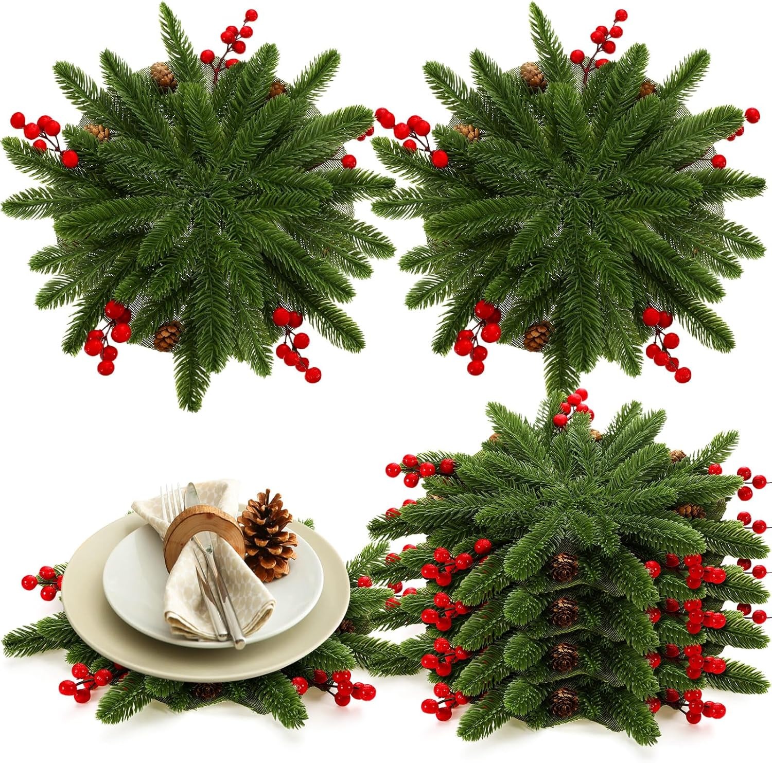 Christmas Norfolk Pine Placemat Non-Slip Heat Decoration