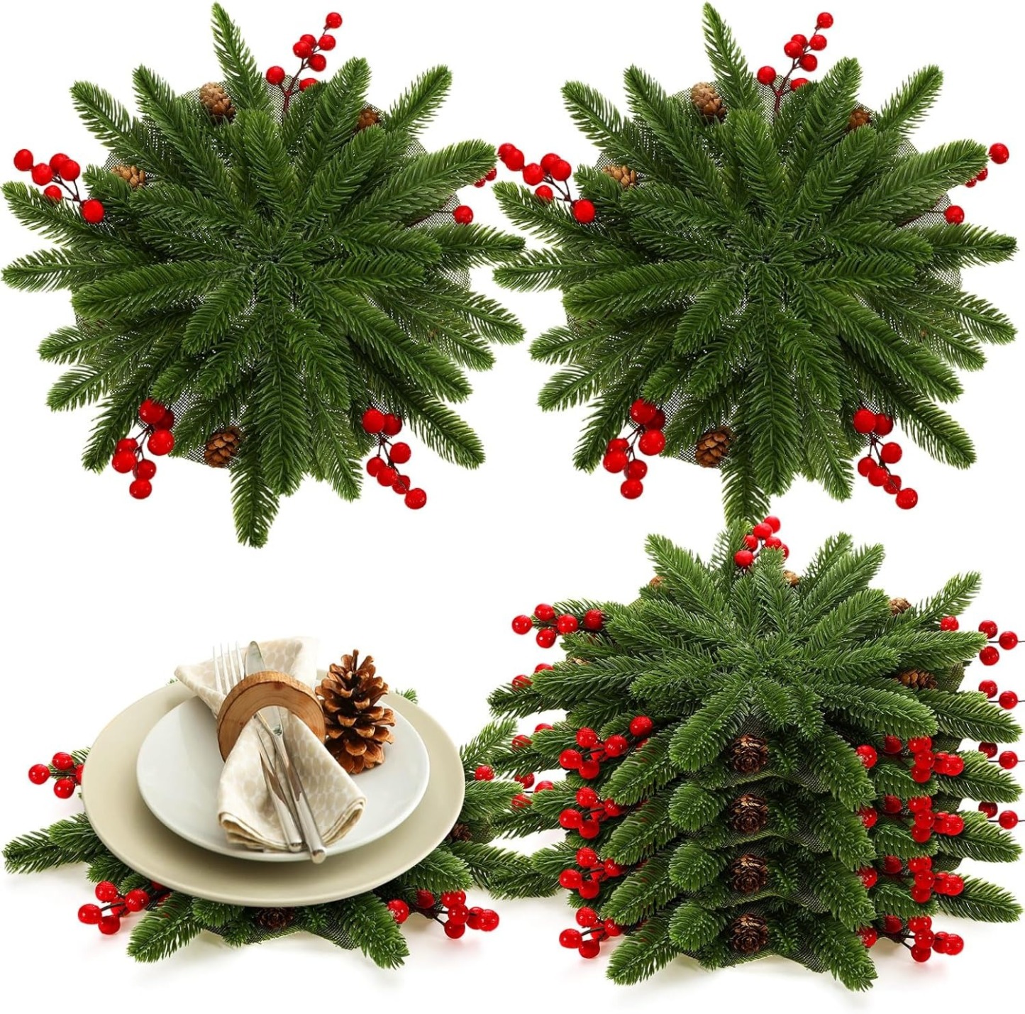 Christmas Norfolk Pine Placemat Non-Slip Heat Decoration
