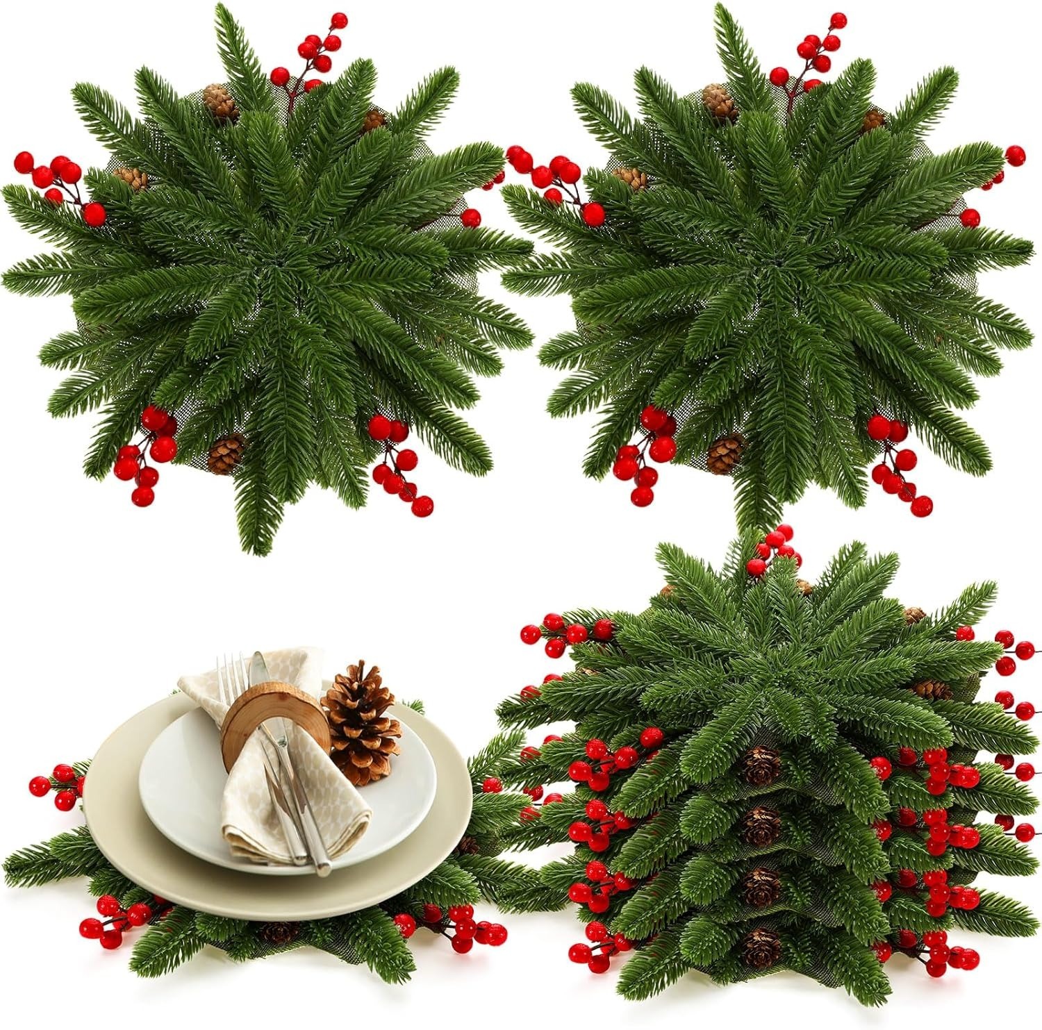 Christmas Norfolk Pine Placemat Non-Slip Heat Decoration
