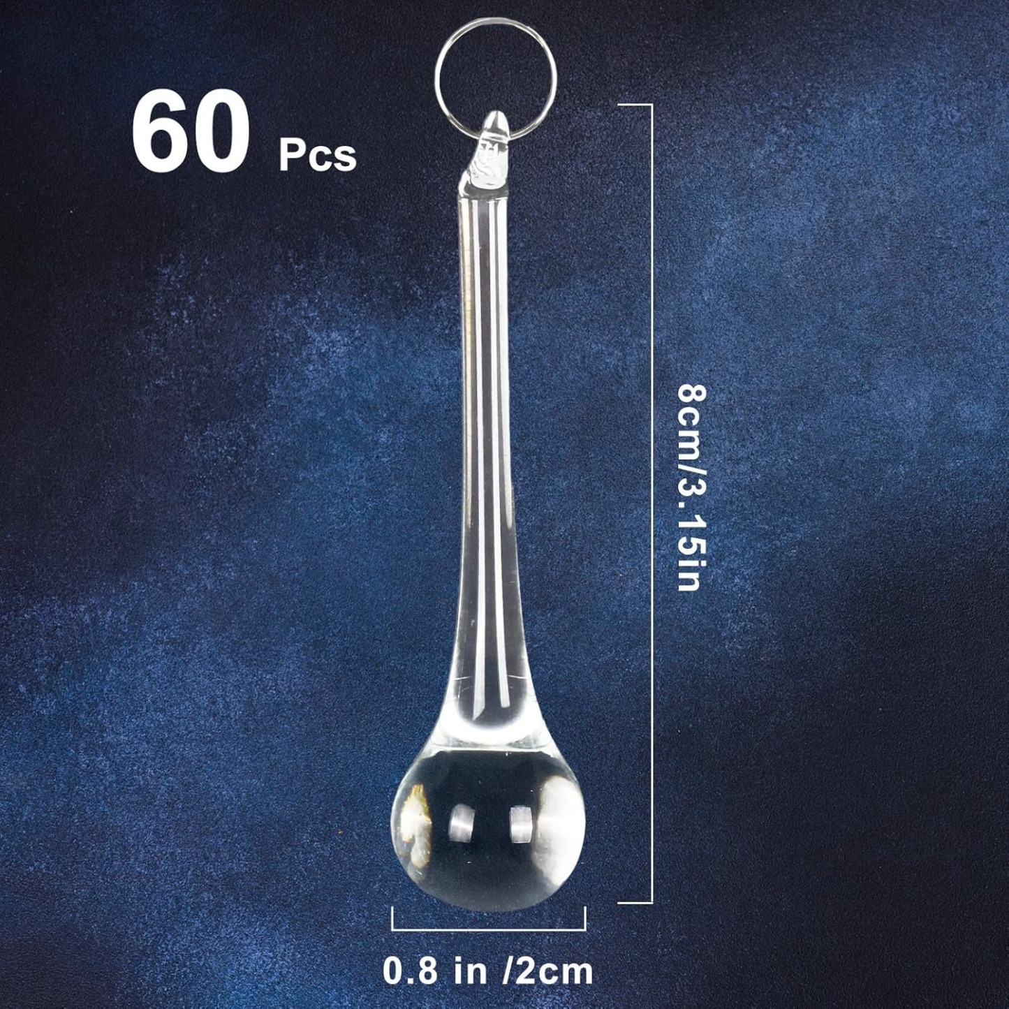 ✨2025 Christmas On Sale✨Christmas Crystal Ornaments 3 Inch Clear Teardrop Chandelier Decor