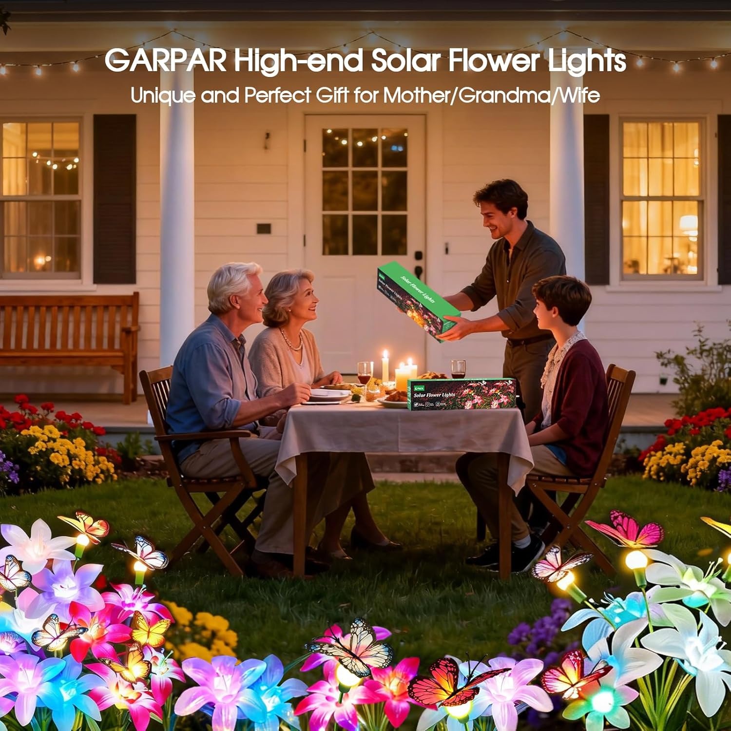 Solar Lights Color Changing Lilies and Butterflies