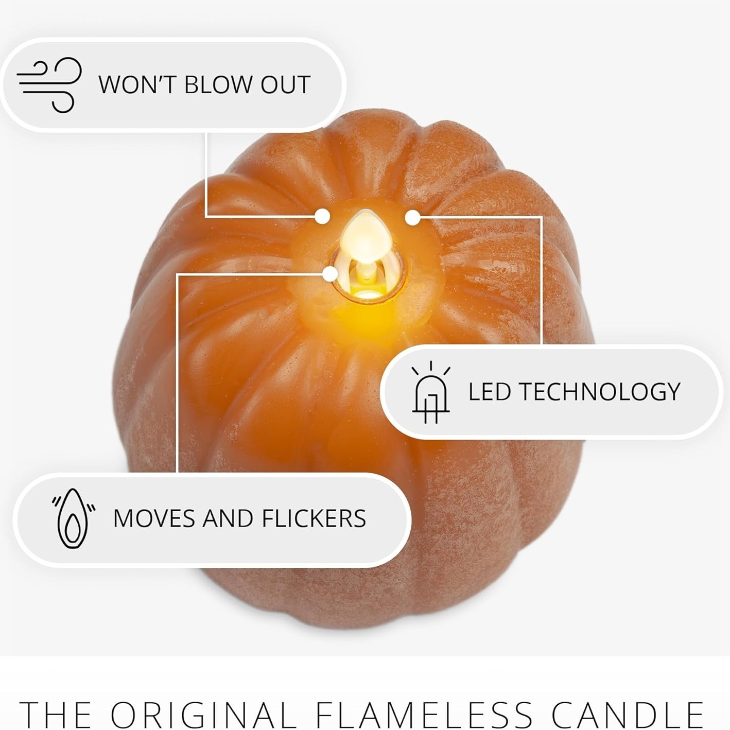 Pumpkin Figural Flameless Flickering Moving Flame LED Candle