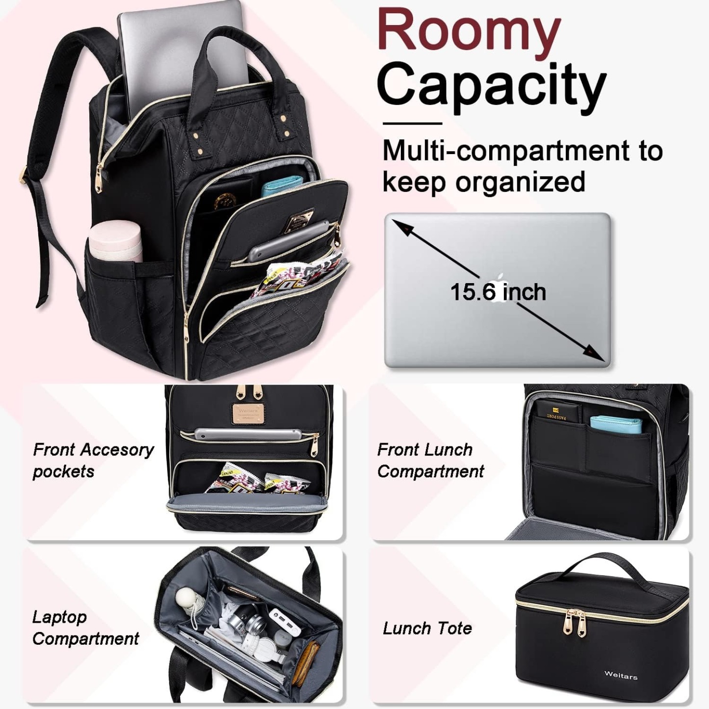 15.6 Inch Large Capacity Lunch Laptop Travel Work Backpacks Waterproof, Durable, and Wear-resistant