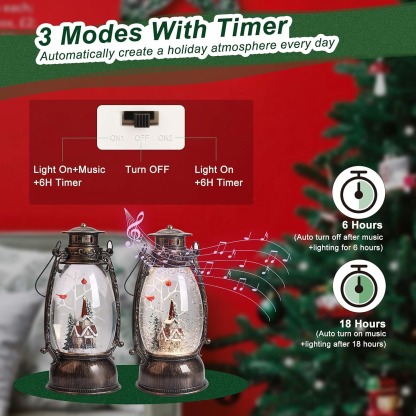 Christmas Village Church Scene Lighted Snow Globes Musical