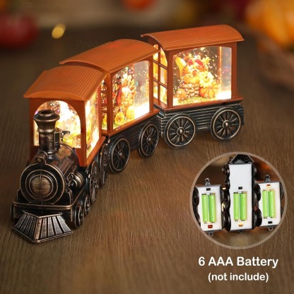 Lighted Fall Decor Swirling Glitter Snow Globe Lantern with Timer