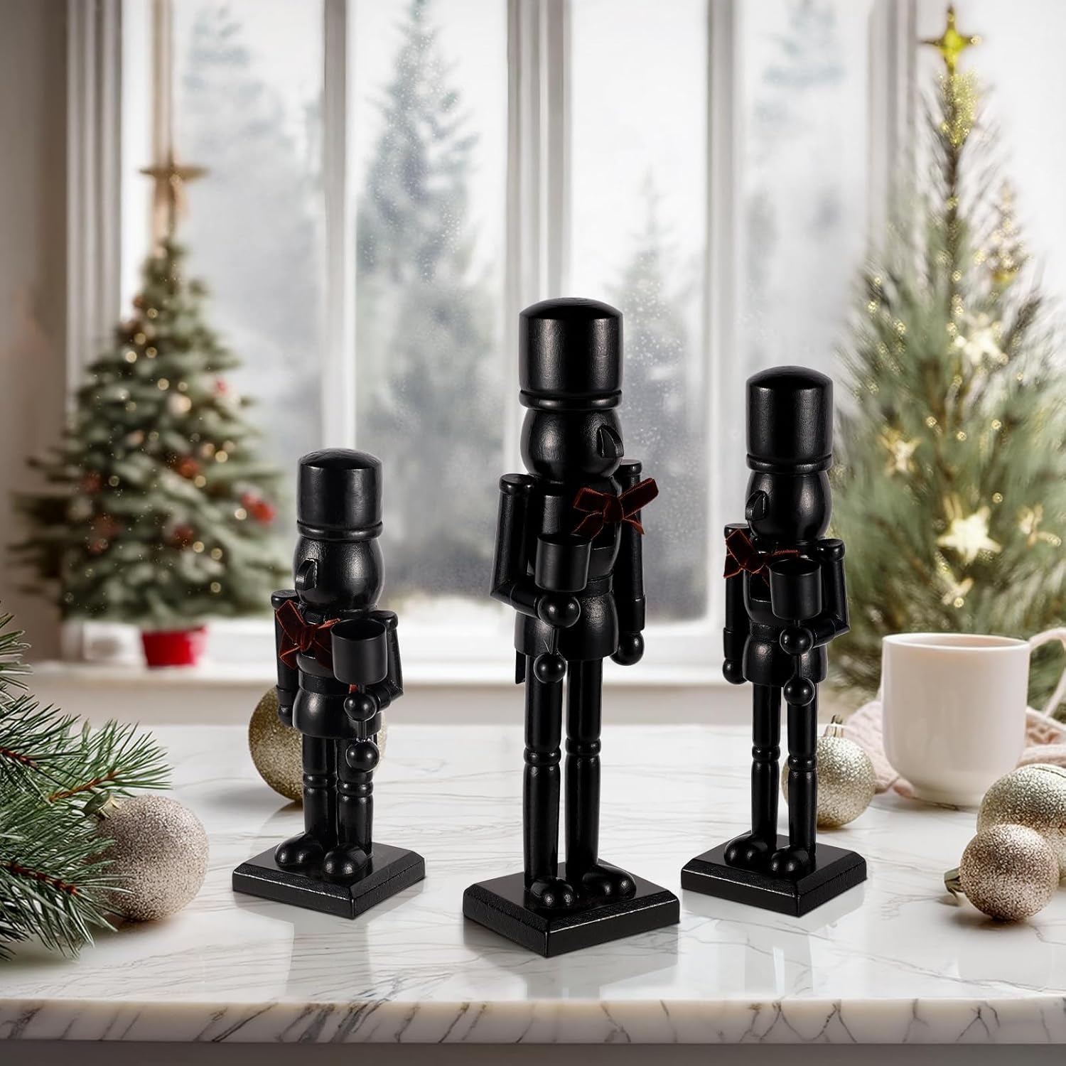 Nutcracker Christmas Decor Candle Holders