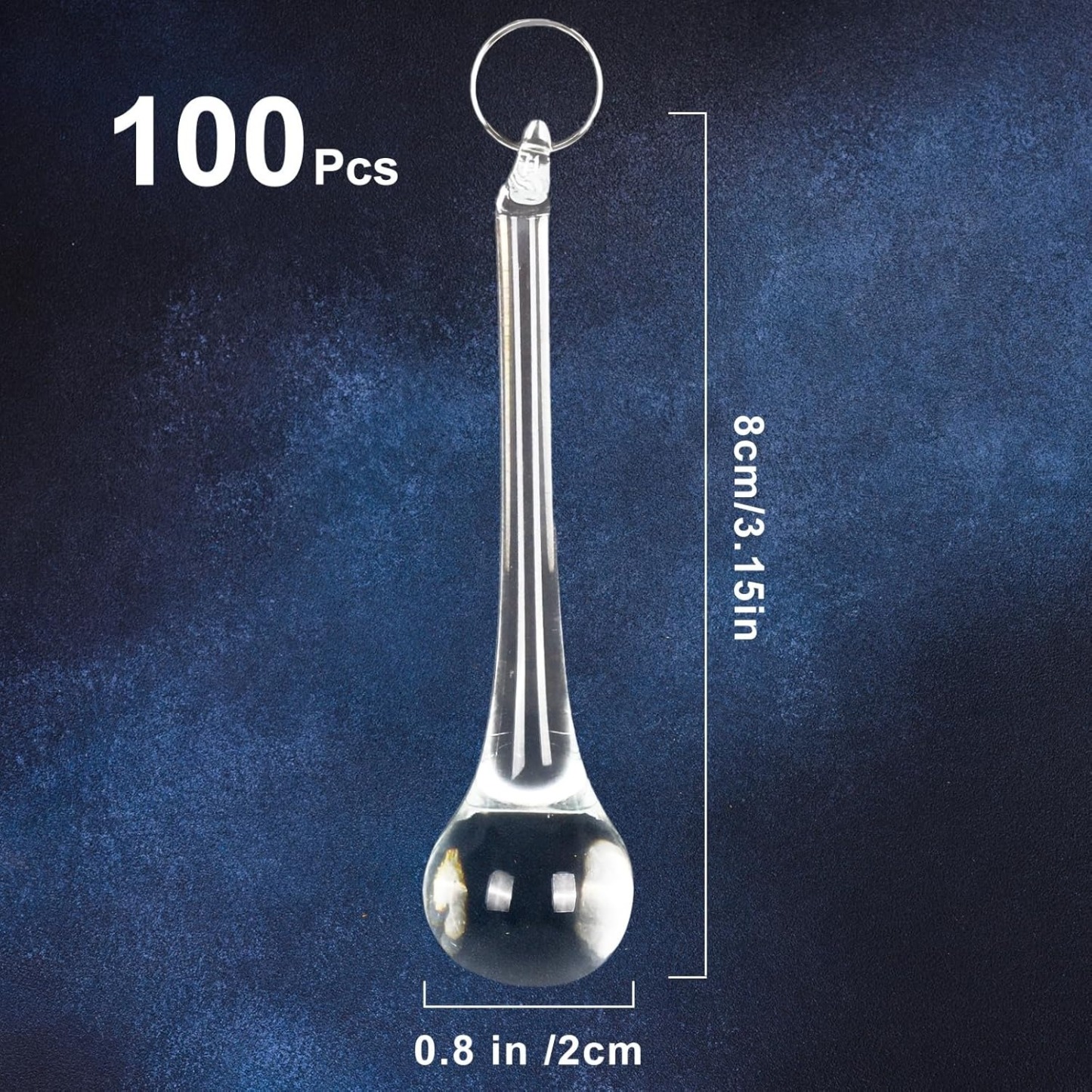 ✨2025 Christmas On Sale✨Christmas Crystal Ornaments 3 Inch Clear Teardrop Chandelier Decor