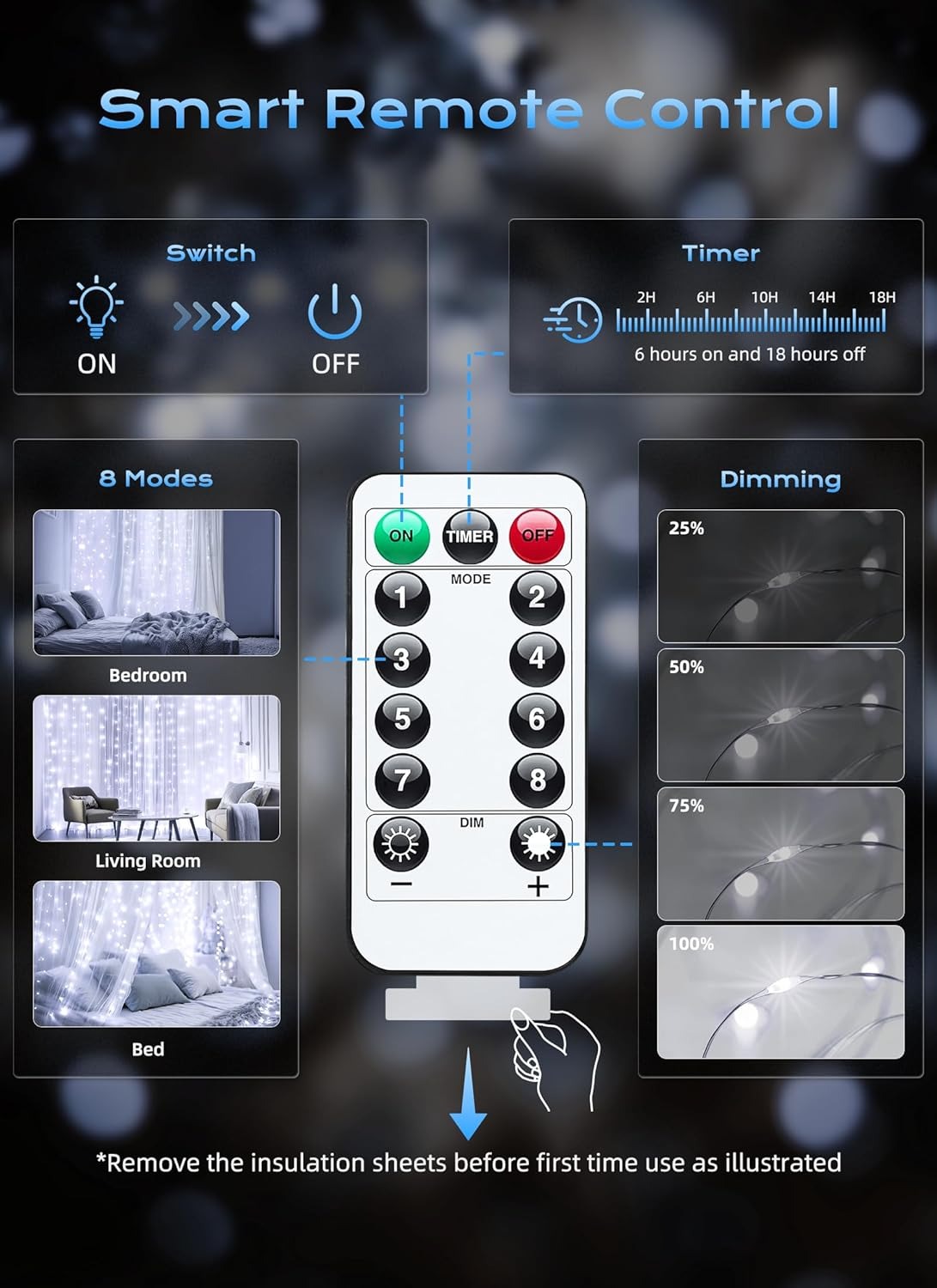 🎄2025 Christmas On Sale✨300 LED Remote Control Christmas Curtain Lights 9.8ft x 9.8ft