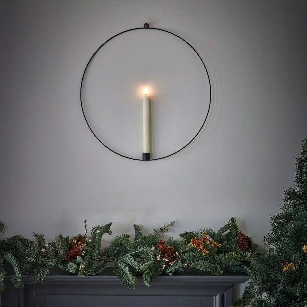 Floating Metal Candle Ring with LED Candle