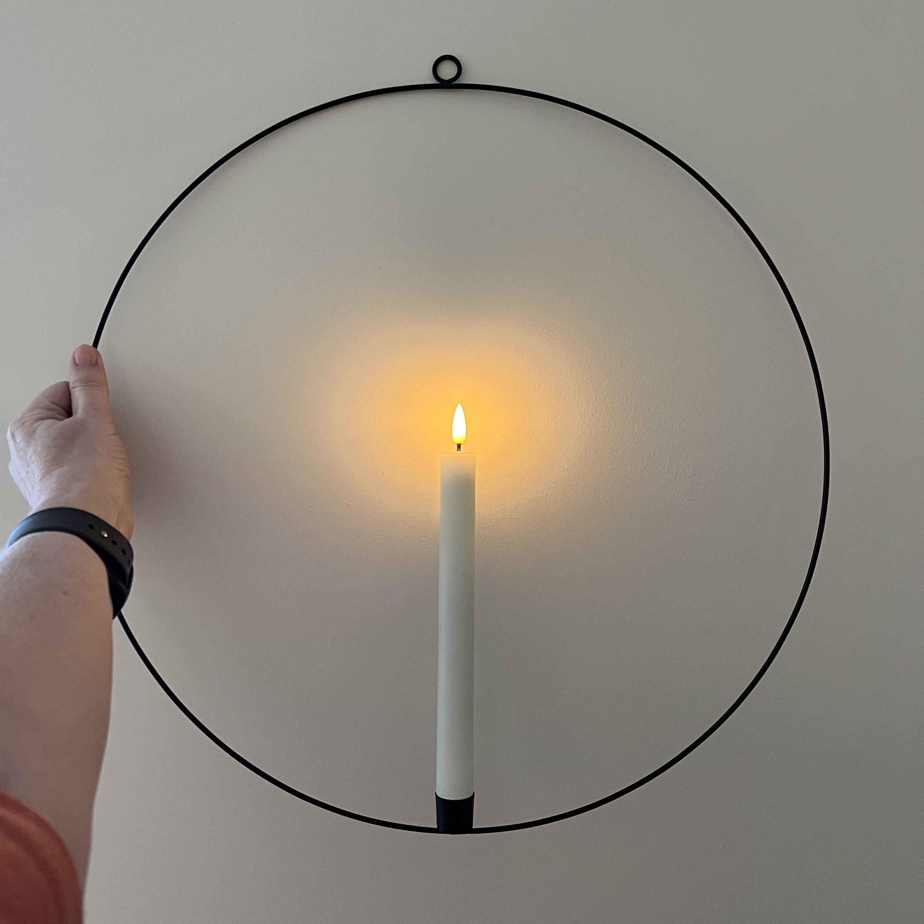 Floating Metal Candle Ring with LED Candle