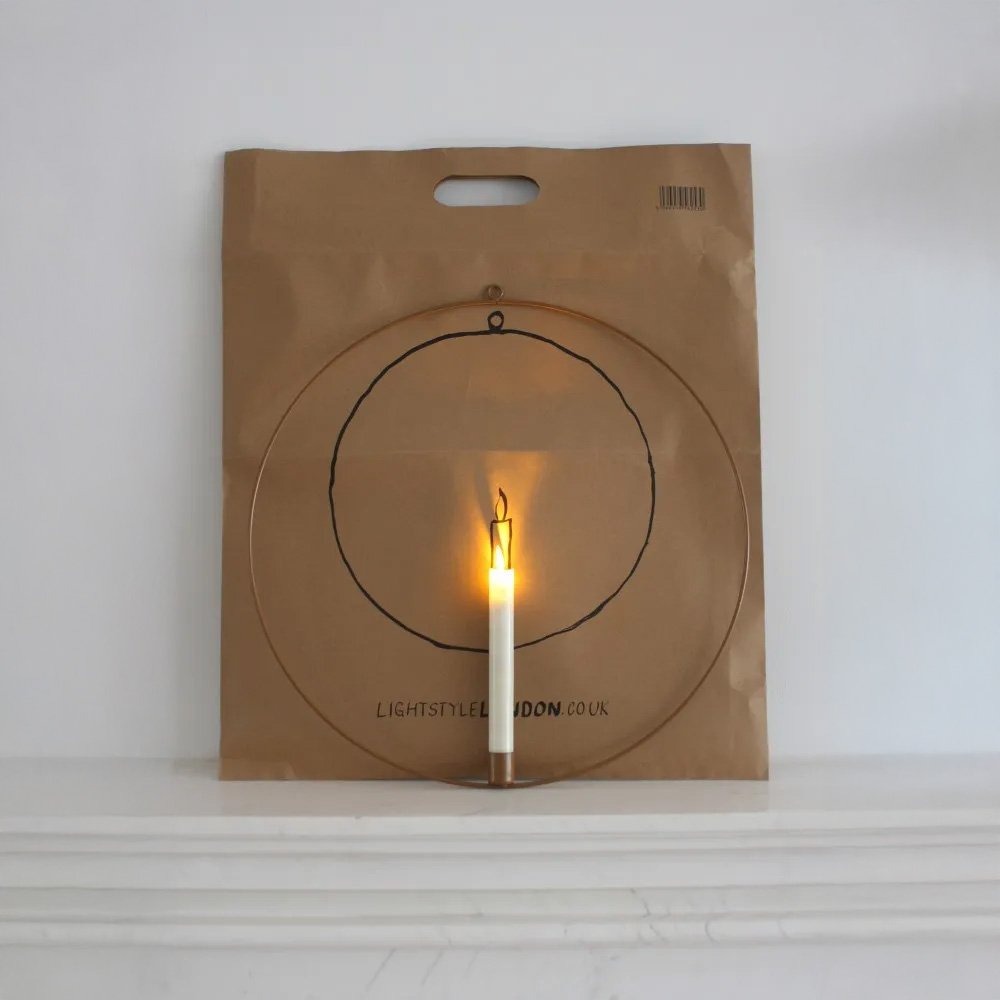 Floating Metal Candle Ring with LED Candle