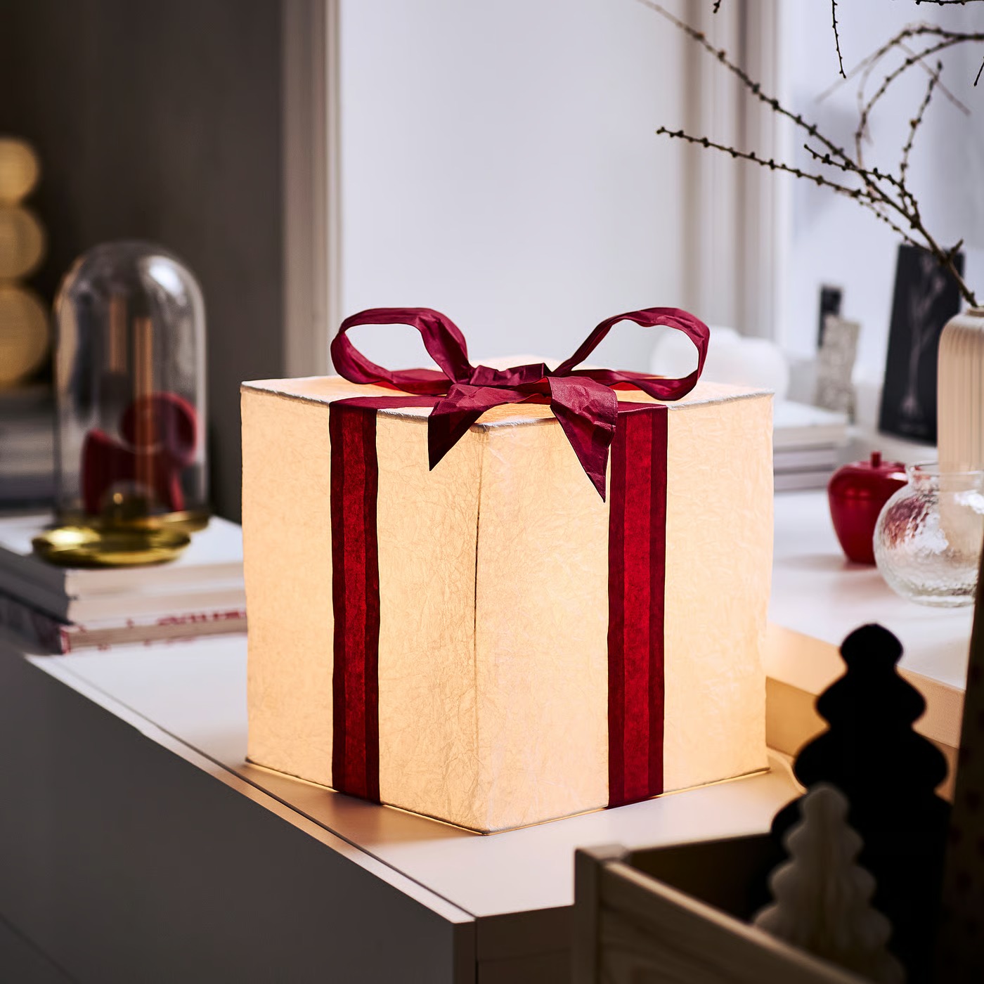Foldable Led Gift Lamp Decorative Lamp, Table lamp, box/red