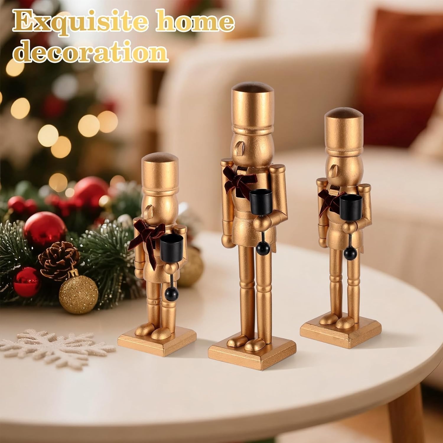 Nutcracker Christmas Decor Candle Holders