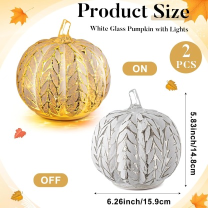 Mercury Glass Light up Pumpkin Decor with Timer