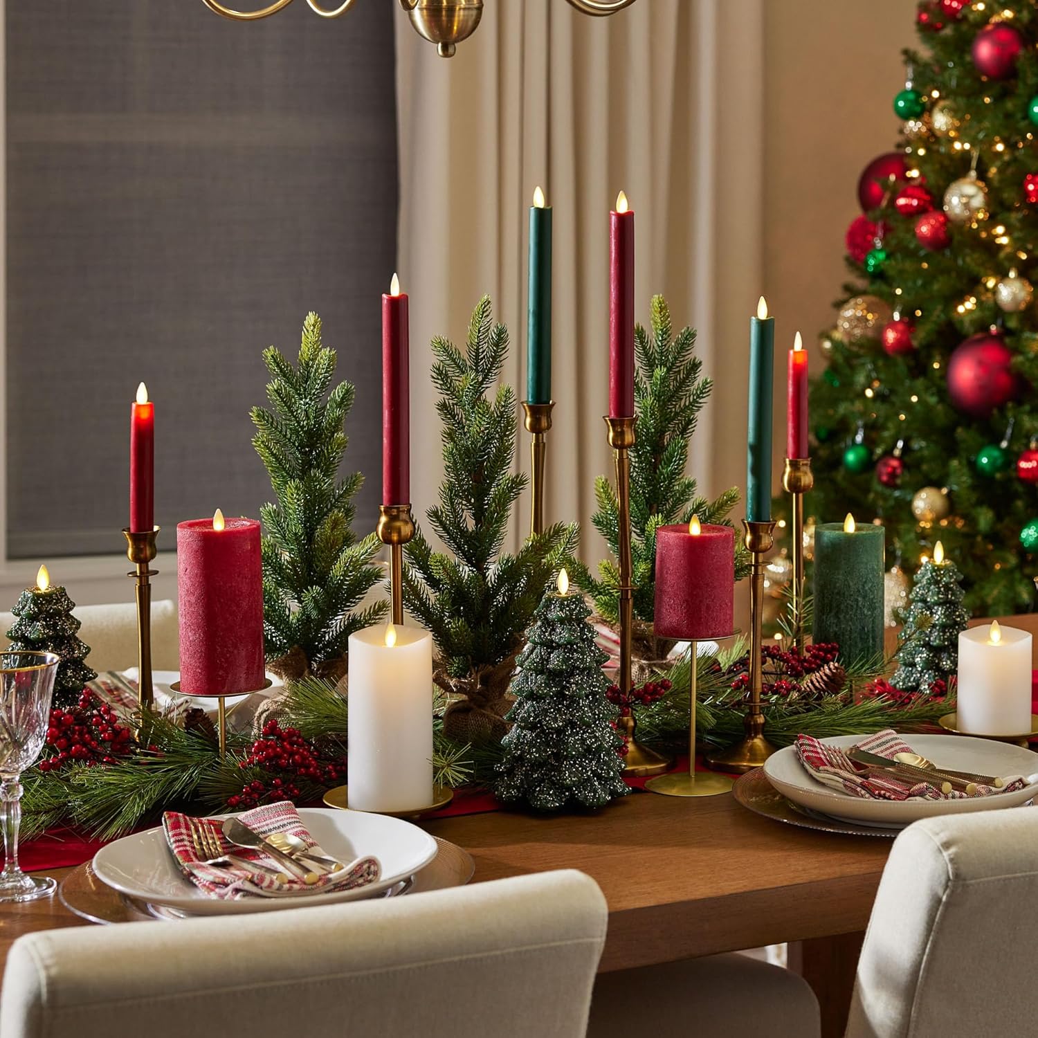 Christmas Tree Flameless Candle Moving Flame Effect LED Candle