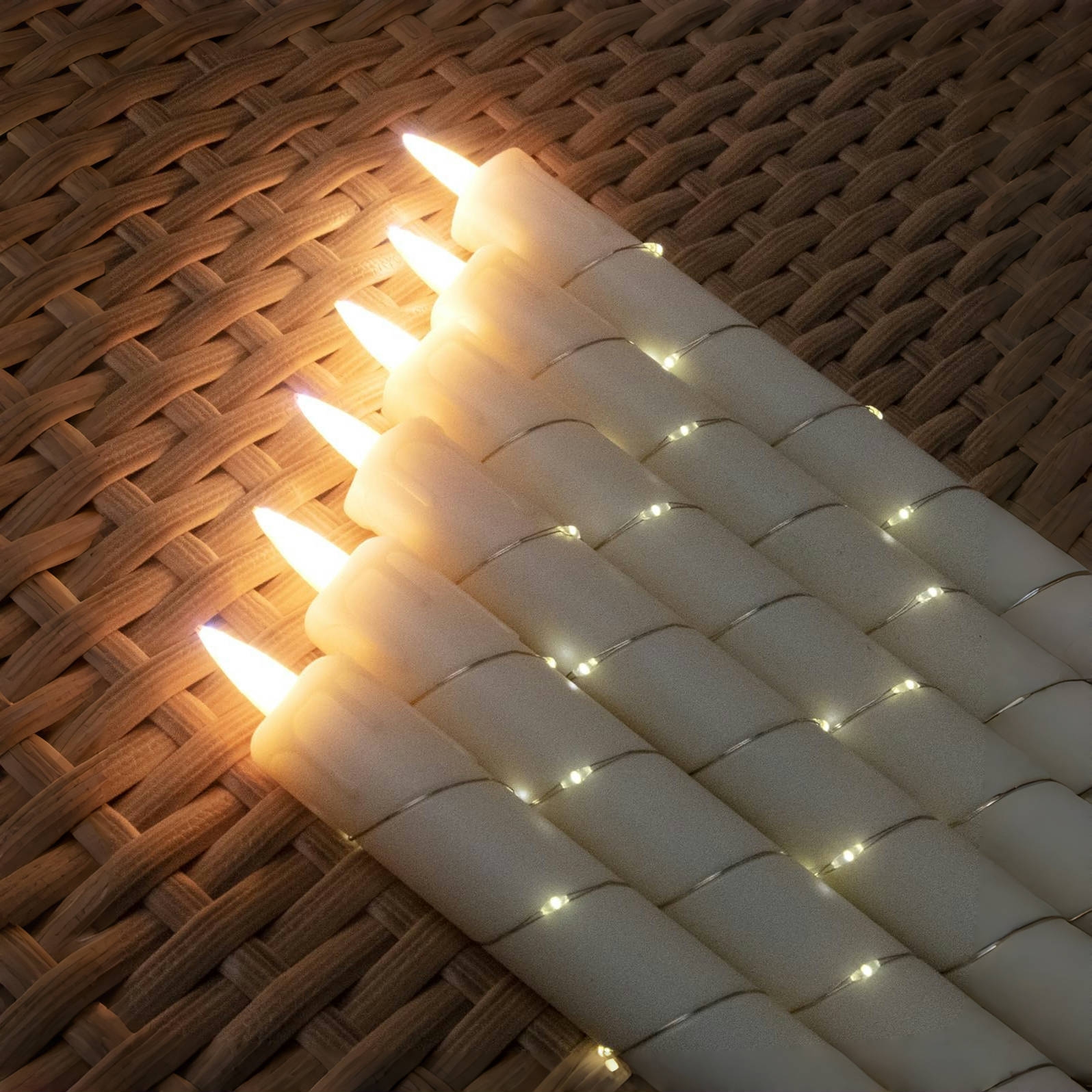 3 Pcs LED flameless Candle With Embedded Star Light String