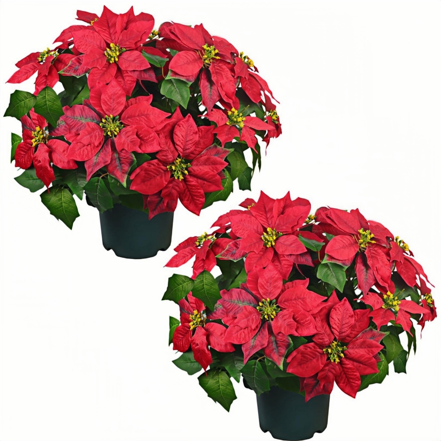 Artificial Poinsettia Christmas Topiary