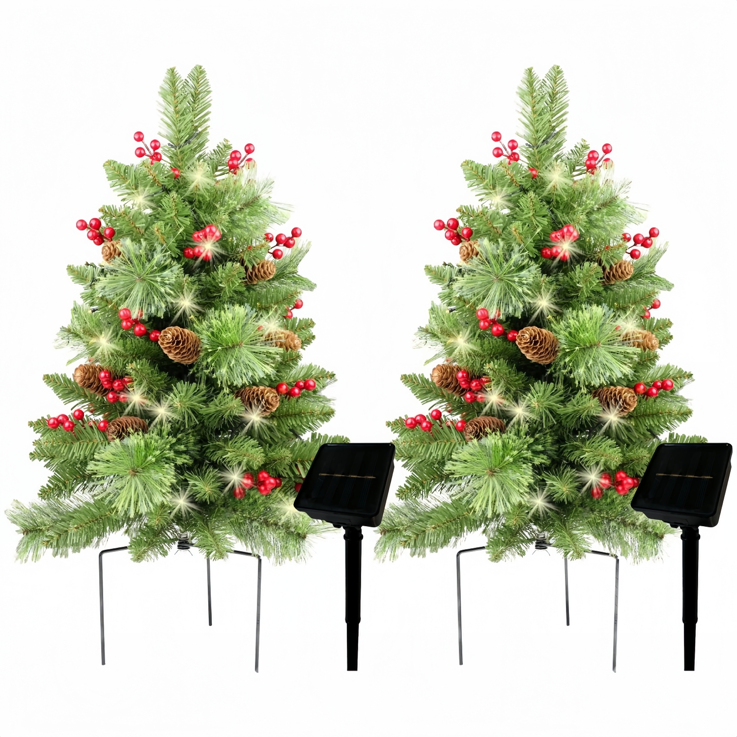 Solar Christmas Tree – 30" Pre-Lit Outdoor Pathway & Porch Tree (1 Pack)