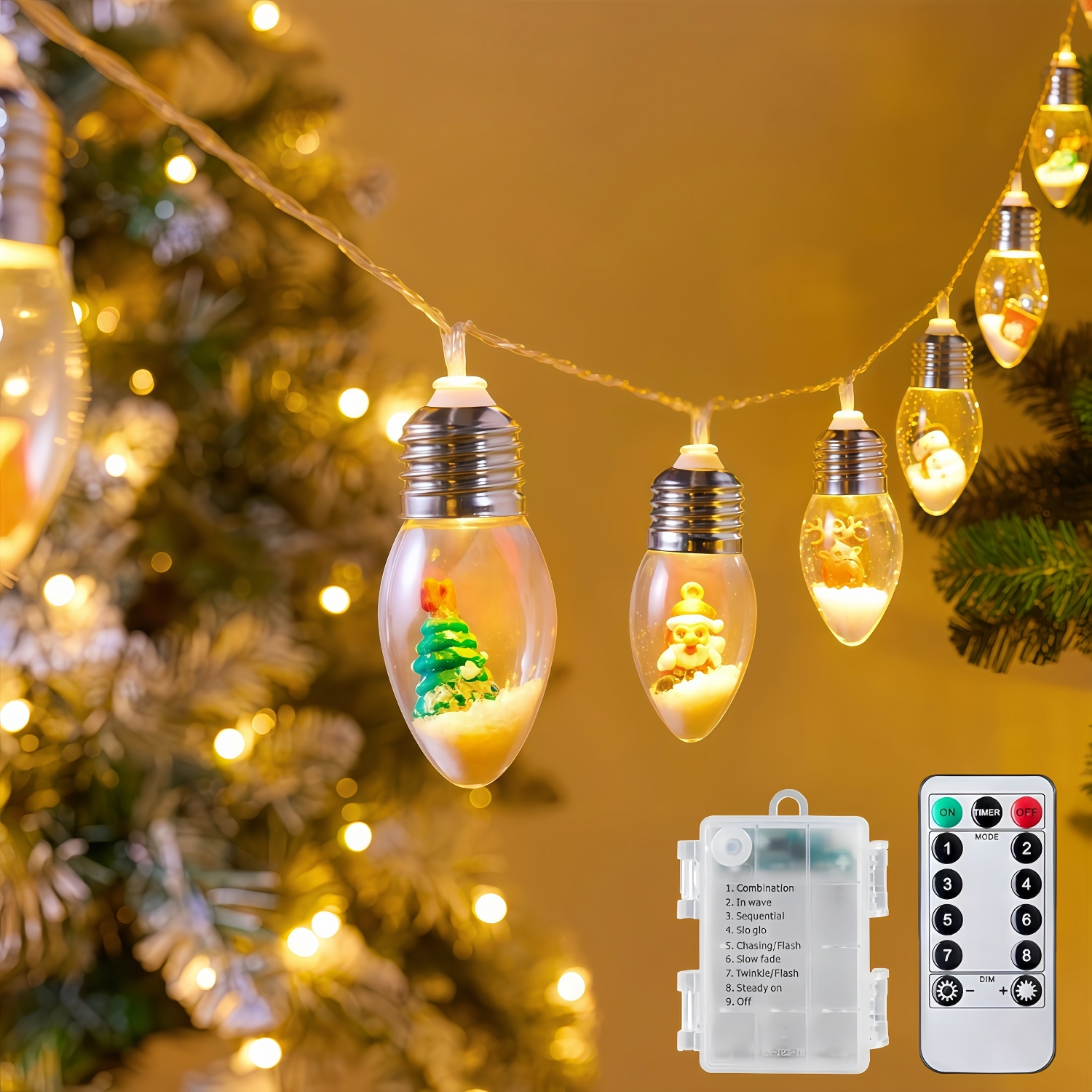 Christmas Snowflake Tree Bulb String Lights
