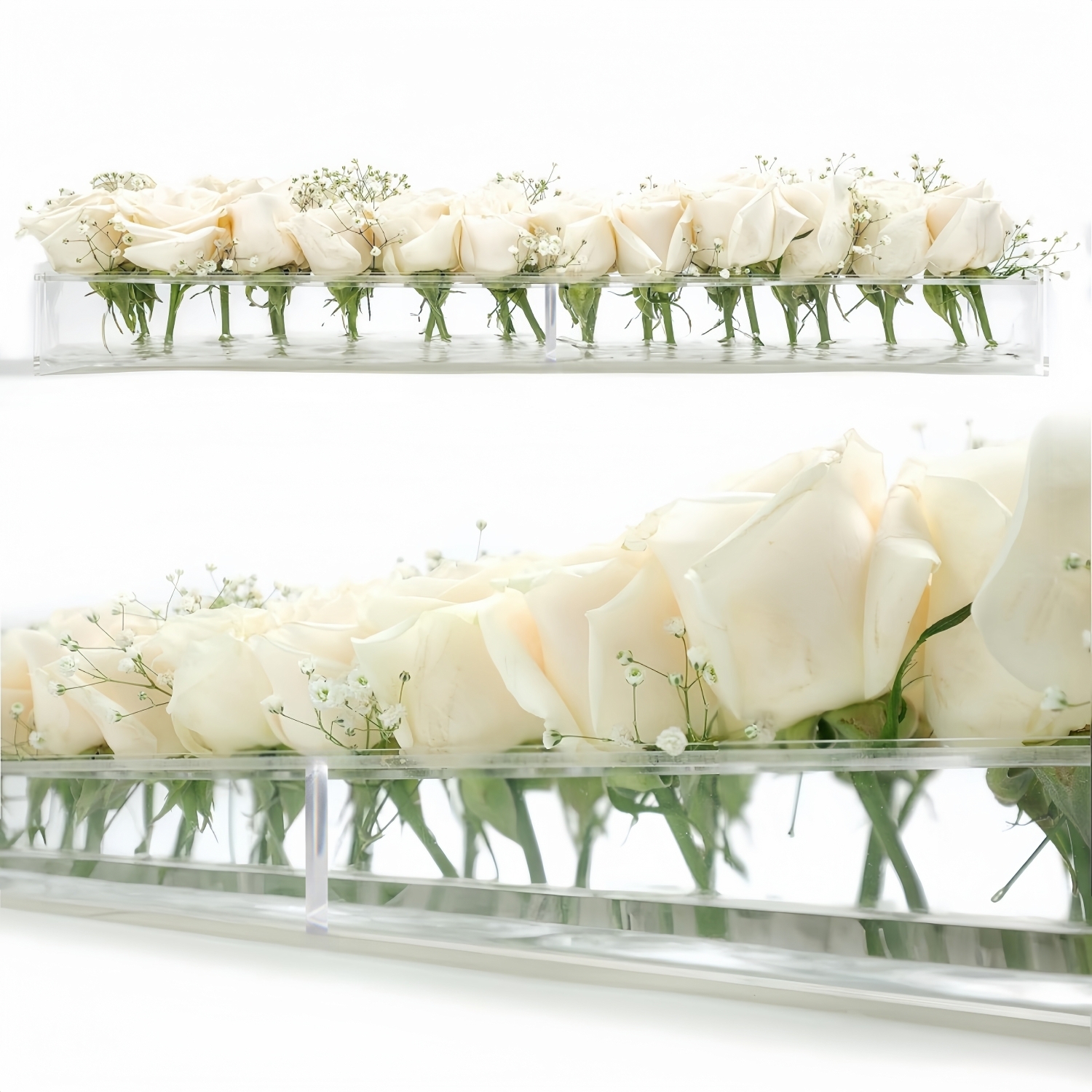 Clear Acrylic Rectangular Flower Vase Centerpiece